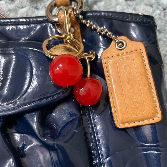 Coach Leah Navy and Tan Patent Shoulder Bag - Picture 8 of 8